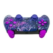 Custom Controllerzz Custom Wireless Controller Compatible with PS5 - Multiple Designs Available (Purple Chaos & Purple Chrome Inserts)