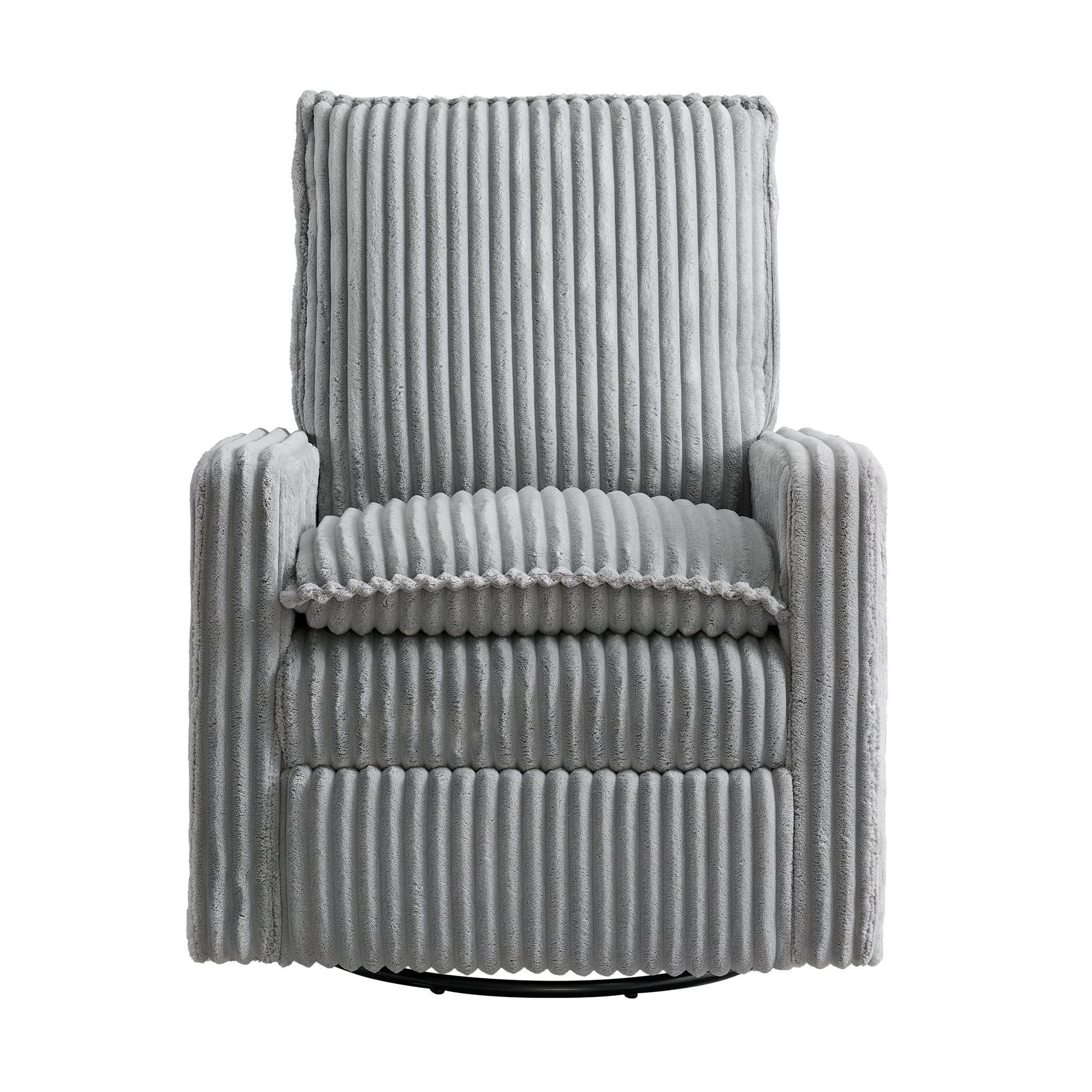 Soho Baby Coventry Upholstered Glider Recliner Rocking Chair 360° Swivel for Nursery and Living Room – Corduroy Ash Gray​
