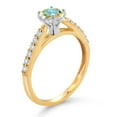 thumbnail image 3 of Gem Stone King 10K Yellow and White Gold Mercury Mist Mystic Topaz and White Lab Grown Diamond Engagement Solitaire Ring (0.73 Cttw, Round 5MM, Gemstone, Available in Size 5, 6, 7, 8, 9), 3 of 4