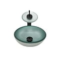 thumbnail image 2 of Mini 12-inch Silver Foiled Glass Vessel Bath Sink Set, Matte Black, 2 of 3