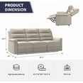 thumbnail image 2 of ijuicy 3-Seater Reclining Sofa with 2 Cup Holders,Sofa Recliner with Flipped Middle Backrest, Home Theater Seating Furniture for Living Room,Beige, 2 of 6