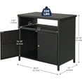thumbnail image 7 of LIFERECORD Outdoor Waterproof Wicker Storage Cabinet, 2-Door Buffet Sideboard with Shelves, Rust-Proof Steel Frame, Patio Bar Table for Garden/Kitchen, 7 of 7