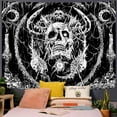 thumbnail image 2 of Gojian Skull Tapestry, Gothic Horror Moon Skeleton Mystic Dark Tapestries for Bedroom Grunge Wall Hanging Black and White, 2 of 6