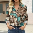thumbnail image 6 of Aoiroe Satin Blouses for Women,V Neck Long Sleeve Tops for Women Womens Collared Shirt Slim Fit Shirts for Women Lightweight Collared Blouse Tops Basics Tees Sky Blue L, 6 of 9