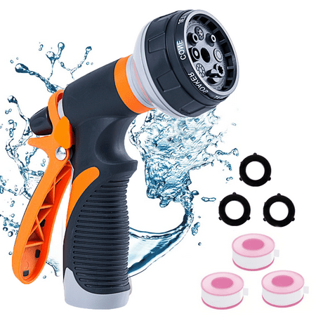 Hose Nozzles For Lawn And Garden, Heavy-Duty Multi-Function Water Hose Nozzle, 8 Spray Patterns For Watering Plants, Cleaning Cars, Showering Pets - 8-Pattern Watering Nozzle