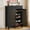 Black, variant on Tribesigns 5-Tier Shoe Cabinet with Louvered Doors & Drawer, 20 Pairs Freestanding Wooden Shoe Rack Storage Cabinet with Adjustable Shelves for Entryway, Hallway, Closet, Black Walnut