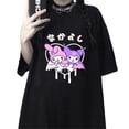 thumbnail image 1 of Kuromi & My Melody Printed T-shirts Womens Teens Tunic Short Sleeve Summer Casual Loose Fit Tee Harajuku Tops, 1 of 2