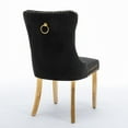 thumbnail image 4 of High-end Tufted Solid Wood Chair, Velvet Upholstered Dining Chair with Steel Plating Legs & Nailhead Trim, Suitable for Living Room, Dining Room, Black, 4 of 9