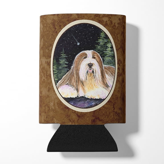Carolines Treasures SS8529CC Starry Night Bearded Collie Can or Bottle Hugger Can Hugger multicolor