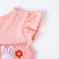 thumbnail image 4 of HILEELANG 2–7T Toddler/Little Girls Pink Bunny Easter Smocked Flutter Sleeve Dress Size 3T, 4 of 5