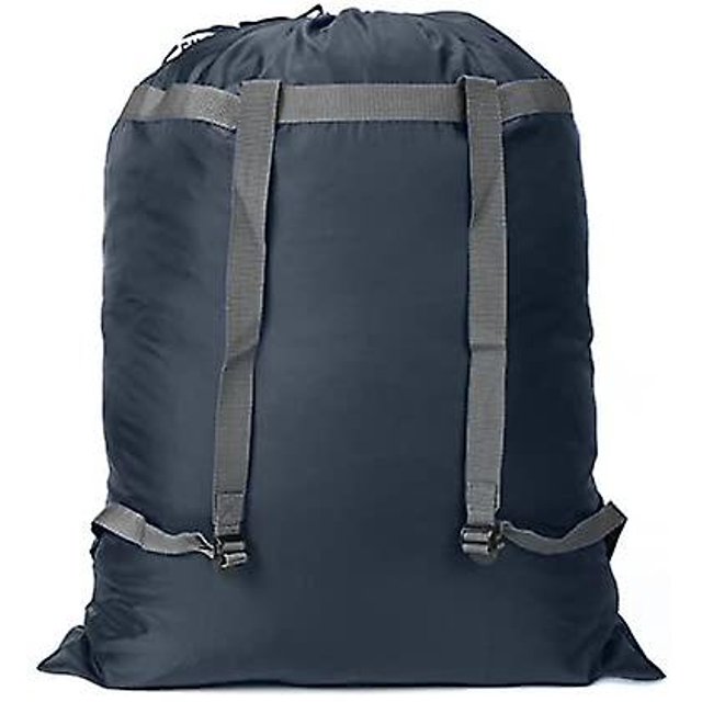 Mochila extra grande para ropa sucia azul marino, resistente mochila para ropa sucia con LingWen 8390611469184