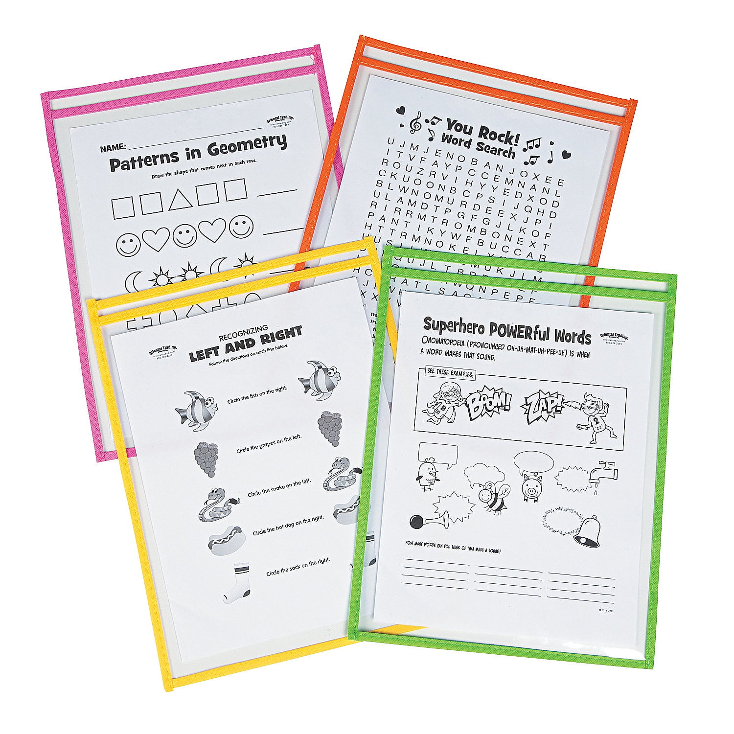 Dry Erase SleevesBrights Educational 12 Pieces