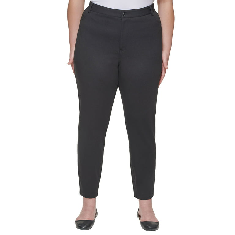 DKNY Jeans Womens Large L Polyester Rayon Spandex black pants stretch  backPocket
