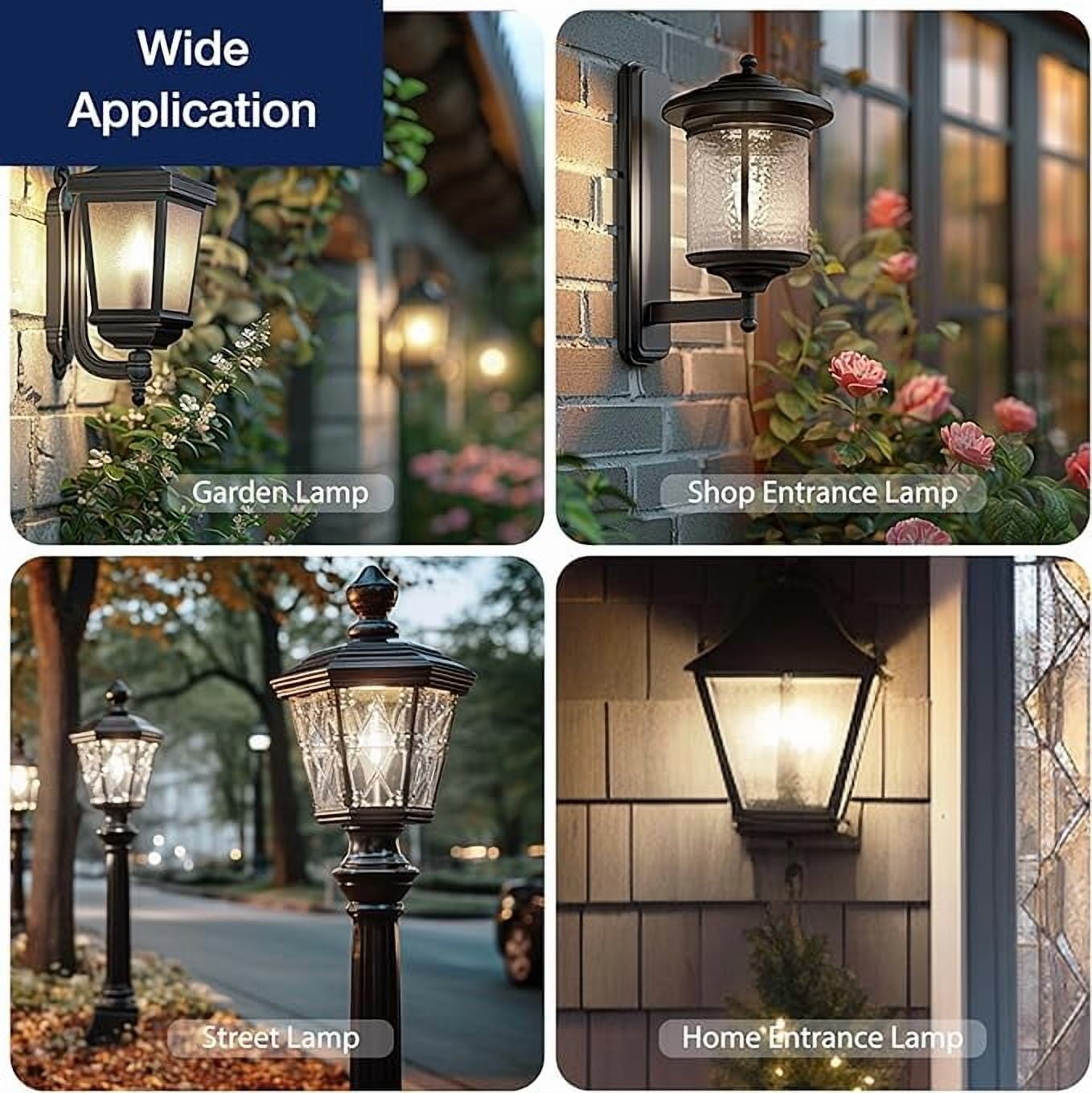 Jaspertronics Dusk to Dawn Outdoor Sensor LED Edison Bulbs 4W 450LM B11 Candelabra E12 Base Auto On/Off Photocell 5000K Cool White 4 Unit per pack