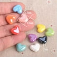 thumbnail image 5 of U8MO 10pcs 15mm Heart Handmade Glazed Ceramic Porcelain Loose Beads for DIY Jewelry-Purple, 5 of 5
