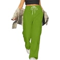 thumbnail image 5 of LIaqionyy Cargo Pants for Women Elastic Waisted Wide Leg Baggy Drawstring Hiking Joggers Trousers with Pockets, 5 of 9
