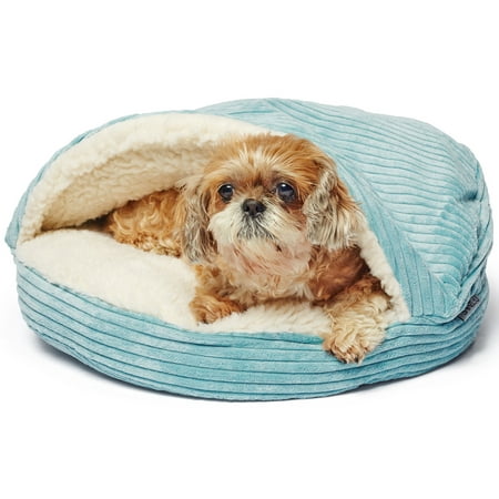 Precious Tails Plush Corduroy And Sherpa Lined Pet Cave Bed