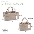 thumbnail image 3 of Parker Baby Co. Felt Diaper Caddy - Regular Nursery Organizer with Removable Dividers - Oatmeal, 3 of 6