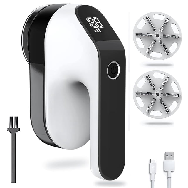 JESWO Quita Pelusa para Ropa, Quitapelusas eléctrico, Removedor de Pelusa Eléctrico por USB Recargable, 2 Cabezales de Recambio, para Ropa,Suéter, Sofá,Mant