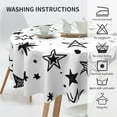 thumbnail image 6 of YFYANG 60 inch Round Table Cloth, Reusable Polyester Cartoon Star Doodle Table Cover for Indoor Outdoor Kitchen Restaurant Table Decoration Tablecloths, 6 of 8