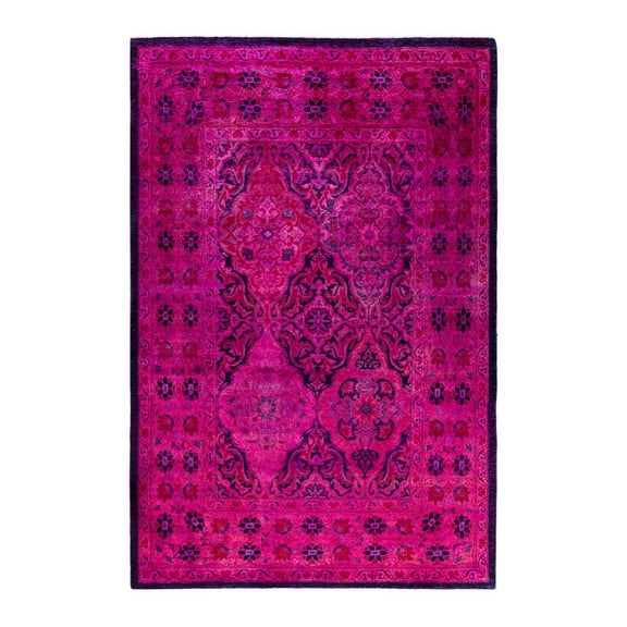 Fine Vibrance One-of-a-Kind Hand-Knotted Area Rug - Pink, 4' 1" x 6' 1"