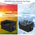 thumbnail image 5 of INFANZIA Dog Booster Car Seat for Small Medium Dogs, Elevated Pet Car Seats with Safety Leash for Pets Under 45Lbs, Washable Lookout Puppy Travel Car Seat with Storage Pockets (Medium, Black), 5 of 17