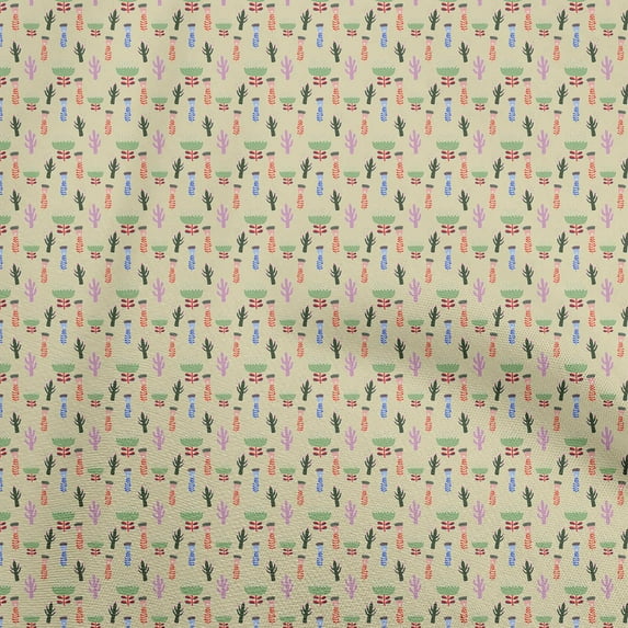 oneOone Polyester Spandex Beige Fabric Kids Fabric For Sewing Printed Craft Fabric By The Yard 56 Inch Wide