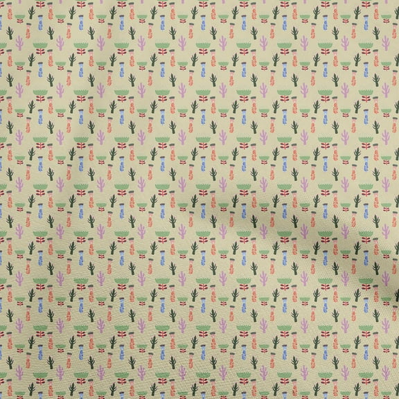 oneOone Polyester Spandex Beige Fabric Kids Fabric For Sewing Printed Craft Fabric By The Yard 56 Inch Wide