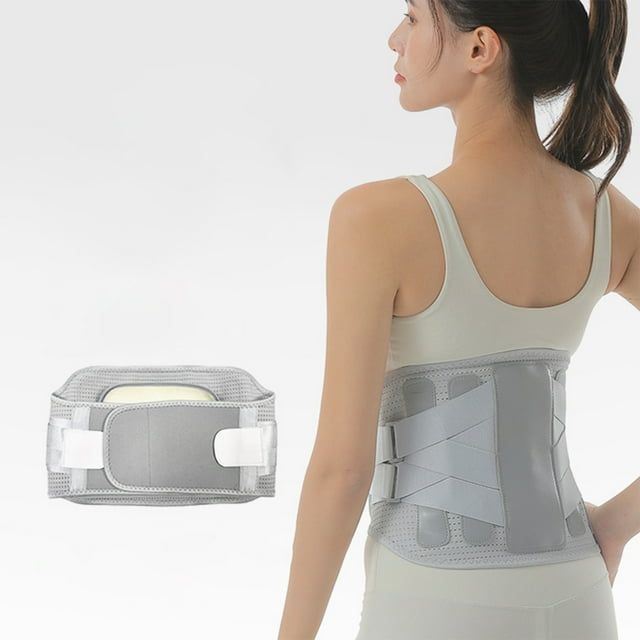 Faja Lumbar Ajustable con Placas de Acero | Alivia El Dolor de Espalda, Corrige La Postura y Previene Hernias | 4 Férulas de Resorte | Gris | Látex/Poliéster | 105 X 24,5 Cm | 1 Unidad