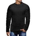 thumbnail image 3 of Vedolay Men's Fall Sweater Oversized Sweaters Spilt Hem Pullover Knit Sweater Tops BK1,3XL, 3 of 3
