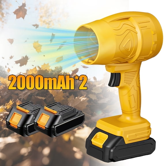 Cordless Leaf Blower 32,000 RPM - 20V Electric Leaf Blower with 2x2.0Ah Battery & Charger - Ultra Lightweight Handheld Blower for Patio, Garden, Driveway