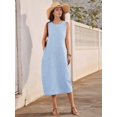 thumbnail image 5 of Women's Dresses Long Sundresses Plaid Striped Pockets Maxi Dress for Summer Casual Beach Vacation S, 5 of 9