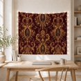 thumbnail image 5 of Ornate Damask Medallions on Burgundy, Romantic Vintage for Classic Art Lovers, Symmetrical Floral Decor, Housewarming Gift, Tapestry Wall Hanging for Bedroom and Living Room, 5 of 7