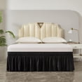 thumbnail image 2 of UniVerse Wrap Around Bed Skirt Three Fabric Sides Elastic Dust Ruffled 14 Inch Tailored Drop,Easy to Install Fade Resistant-Black, Twin/Full, 2 of 12
