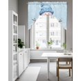 thumbnail image 4 of Blue Snowman Christmas Kitchen Swag Valance for Window, Rod Pocket Short Kitchen Curtains&nbsp;36 Inch Length, Snowflake Xmas Winter Swag Topper Small Window Treatment for Cafe Bathroom Bedroom, 4 of 6