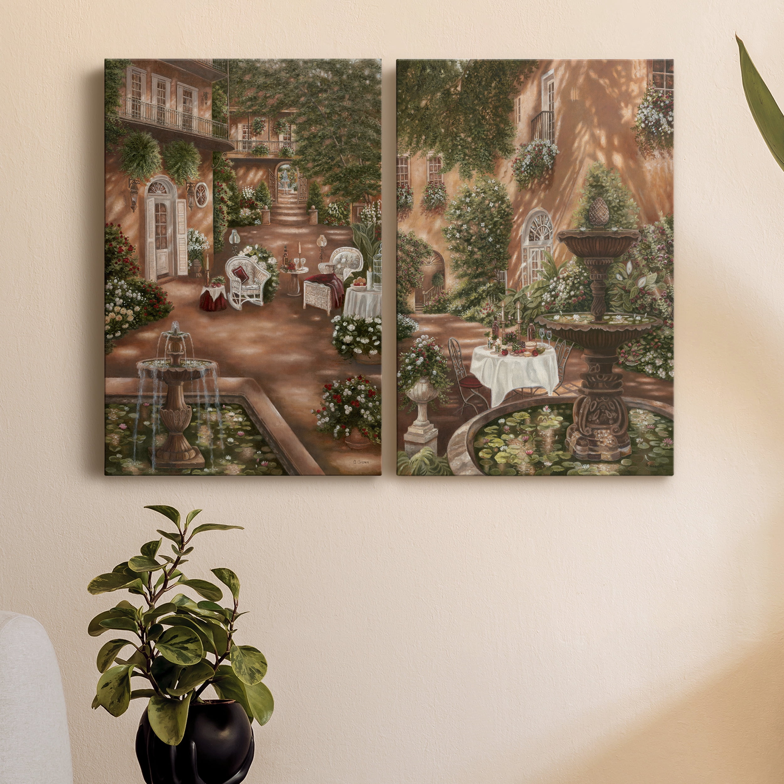 Evening Cocktails I Premium Gallery Wrapped Canvas - Ready to Hang - Set of 2 - 8 x 12 Each