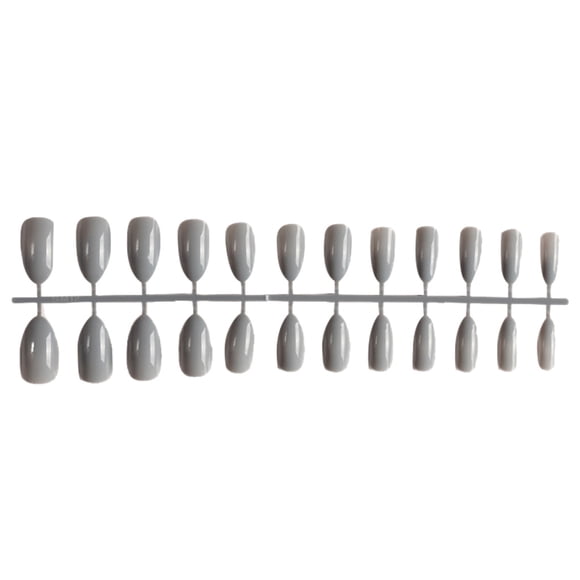 Qarigey 24 piezas de uñas postizas DIY, estilo Simple, accesorio de moda para mujer, salón de casa, chica, cubierta completa, puntas para Juegos de manicura gris crema