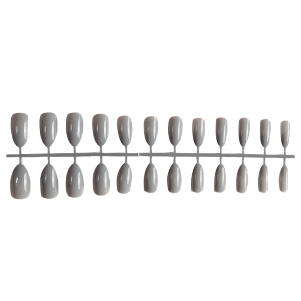 Qarigey 24 piezas de uñas postizas DIY, estilo Simple, accesorio de moda para mujer, salón de casa, chica, cubierta completa, puntas para Juegos de manicura gris crema