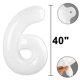thumbnail image 4 of Globo Kelfuoya Número 16 Blanco de 40" de Foil Jumbo, 4 of 5