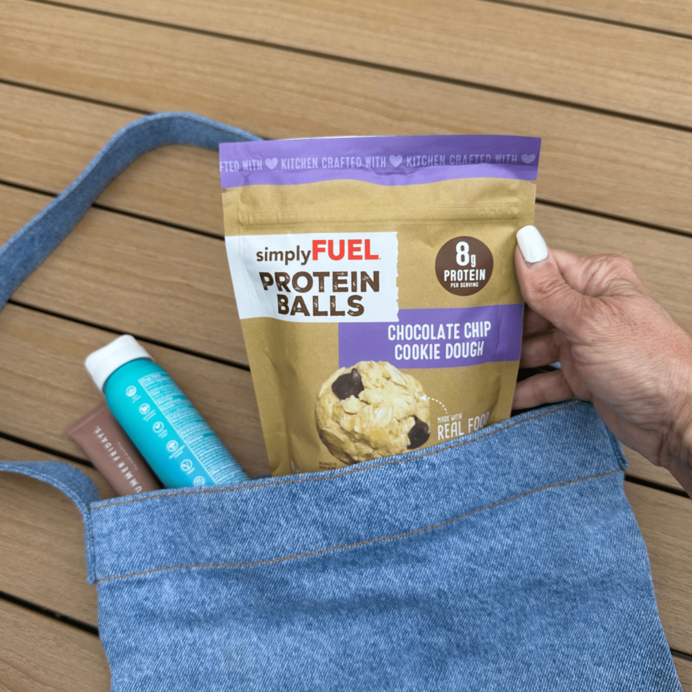 (6 pack) simplyFUEL Protein Balls, Chocolate Chip Cookie Dough, 8 oz