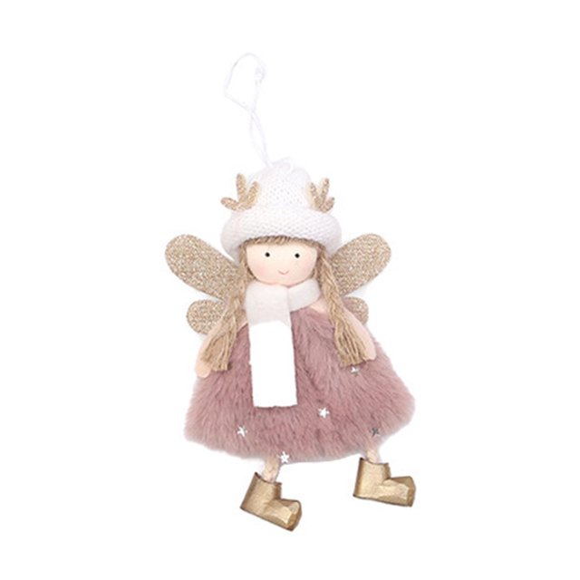 Colgante de peluche Navidad Ángel Colgantes Decoraciones De Navidad Decoración Para El Hogar Regalos Para Niños Rosa Rosado Magideal Colgante de peluche