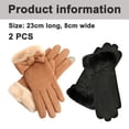 thumbnail image 4 of Guantes de invierno para mujer con dedos para pantalla táctil, cálidos, de gamuza, para enviar mensajes de texto, térmicos, resistentes al viento, color caqui y negro, 4 of 5