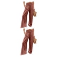 thumbnail image 1 of Pantalones de verano Qarigey para mujer color sólido Largo suelto Casual Pierna ancha naranja Rojo S, 1 of 6