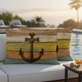 thumbnail image 3 of Lumbar Pillow Covers 20x12 Inch Set of 2, Nautical Anchor Waterproof Outdoor Pillow Covers, Farmhouse Vintage Old Wooden Grain Decorative Cushion Pillowcases for Couch, Sofa, Bed, Garden, Patio, 3 of 9