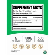 مسحوق الحلبة العضوي من BulkSupplements - 1 جرام لكل وجبة - 500 جرام (1.1 رطل) - 500 وجبة
