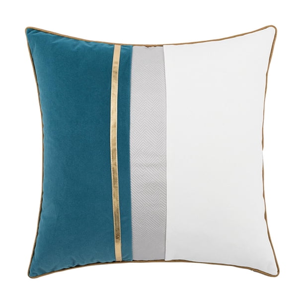 Fundas decorativas para cojines de 45 x 45 cm (18 x 18 pulgadas), felpa lisa de lujo moderna, estilo chino. Azul claro