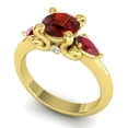 thumbnail image 2 of Diamond-Capitals 2.50 Carat Round Cut Garnet & Red Ruby Gemstone Wonderful Engagement Ring for Girls 14K Yellow Gold Size 6, 2 of 8