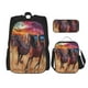 thumbnail image 1 of Balery a herd of horses Mochila escolar 3 en 1 para niños: mochila resistente con lonchera térmica y estuche para lápices. Mochila escolar para niños y niñas., 1 of 7