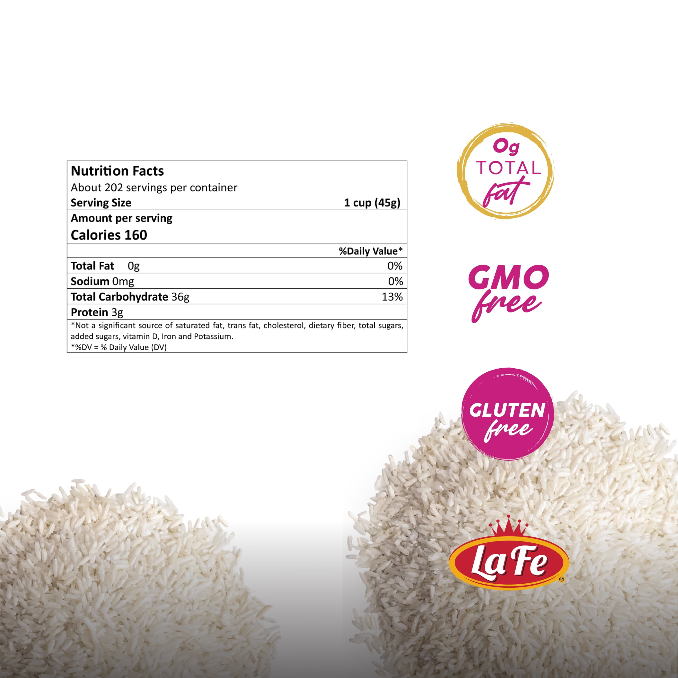 La Fe Authentic Jasmine Rice, 20 lbs Bag