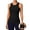 Black, variant on Ribbed Workout Tank Tops for Women Seamless Full Length Athletic Camisole with Built in Bra
